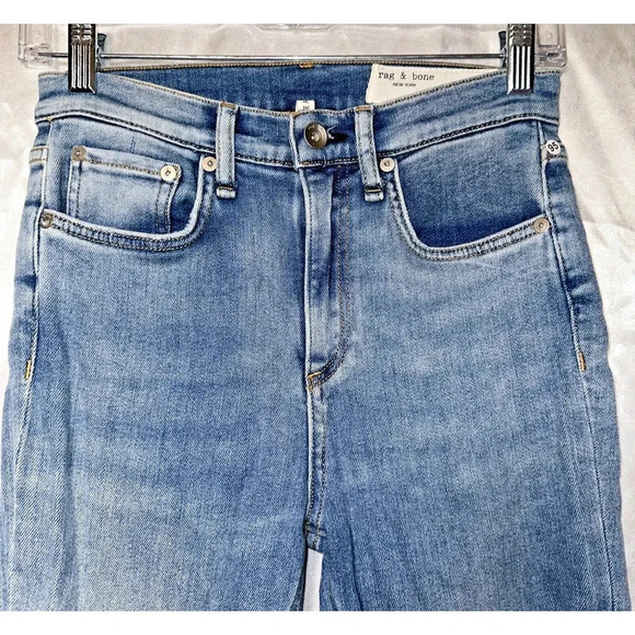 Rag & Bone High Rise Ankle Skinny Frayed Hem Womens Sz 25 Distressed‎ Normcore - Picture 2 of 13